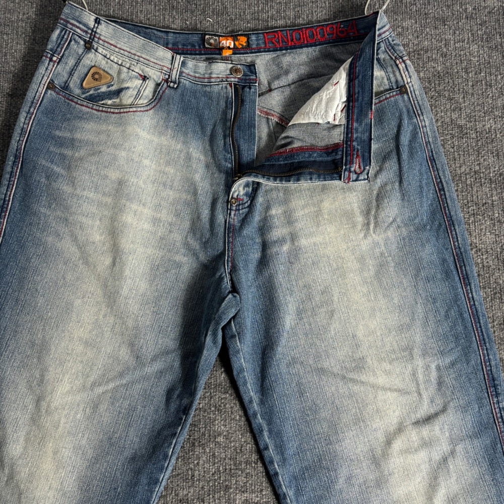 Akademiks Mens Jeans Size 40 Denim Blue RN100964 Straight‎ Fit Relaxed - Picture 3 of 16